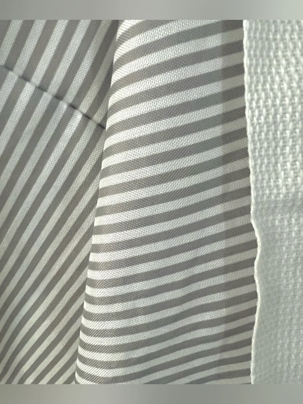 Large Gray & White Striped Laundry Backpack Bag